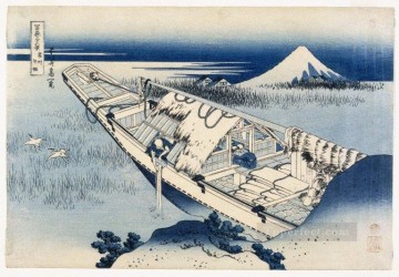 葛飾北斎 Painting - 牛堀の船から富士山の眺め 1837年 葛飾北斎 浮世絵